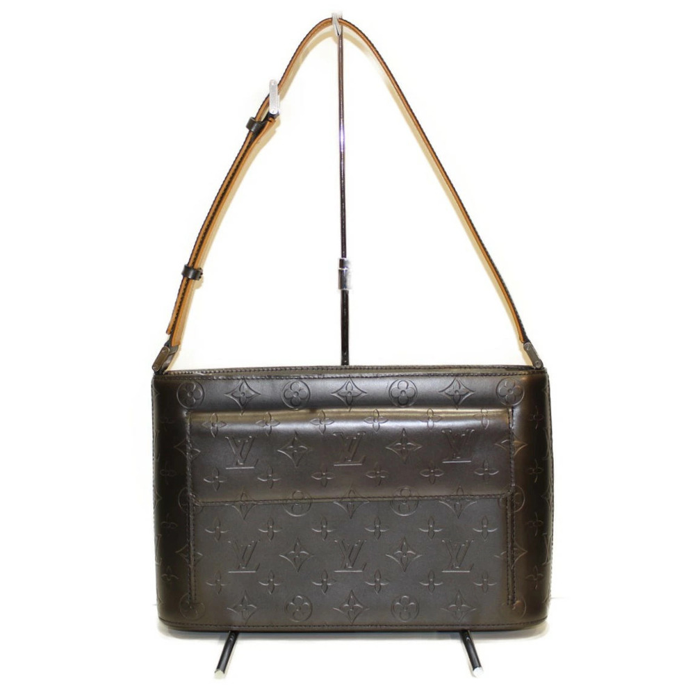 LOUIS VUITTON Alston Monogram Matte Noir Black Leather LV Hobo Bag Metallic